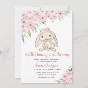 A Little Bunny is on the way Baby Shower Invitation