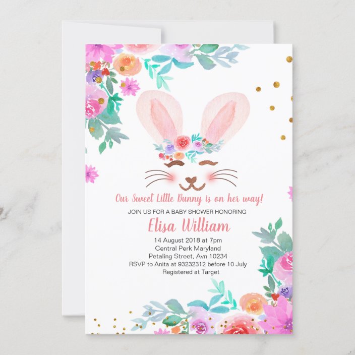 A Little Bunny Is On The Way Baby Shower Invitation | Zazzle