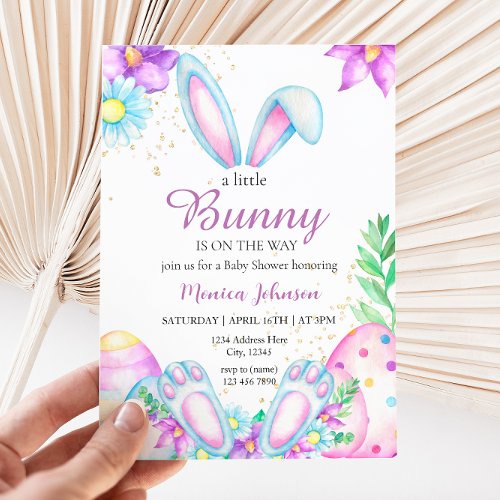A Little Bunny is on the Way Baby Shower Invitation