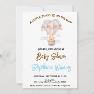 A little bunny is on the way baby shower invitation