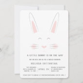 A little bunny is on the way baby shower invite (Front)