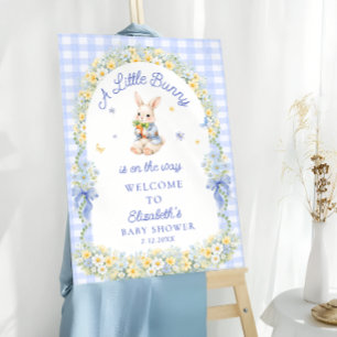 A Little Bunny Is On The Way Baby Shower Welcome Foam Board
