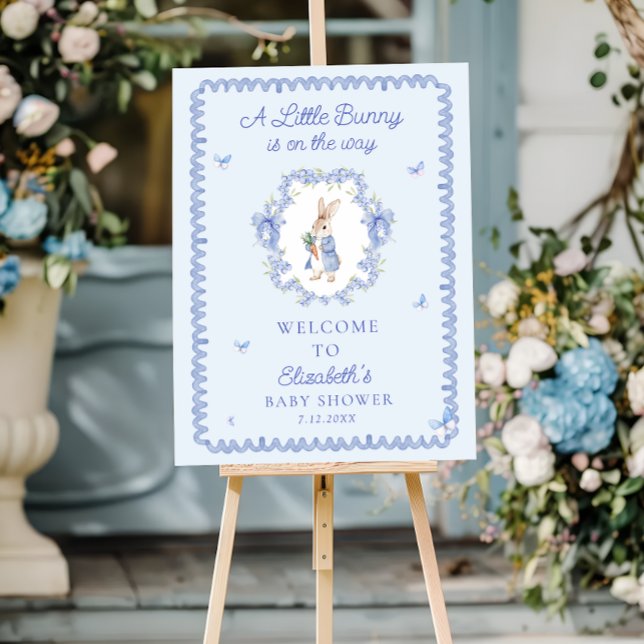 A Little Bunny Is On The Way Baby Shower Welcome Foam Board (Creator Uploaded)