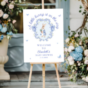 A Little Bunny Is On The Way Baby Shower Welcome Foam Board