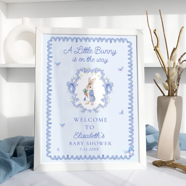 A Little Bunny Is On The Way Baby Shower Welcome Poster (Creator Uploaded)