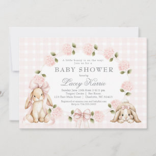A little bunny is on the way, bunny baby shower invitation