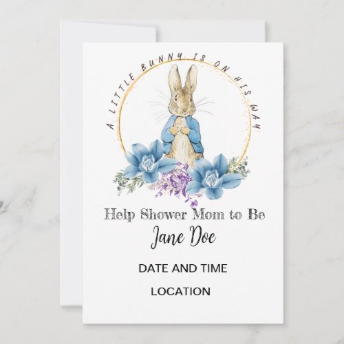 A little Bunny is on the way  Invitation