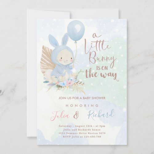 a little bunny is on the way Invitation