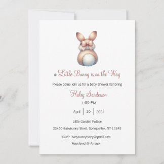 A Little Bunny is on the Way Invitation