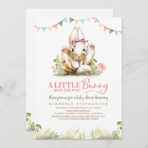 A Little Bunny is On the Way Invite