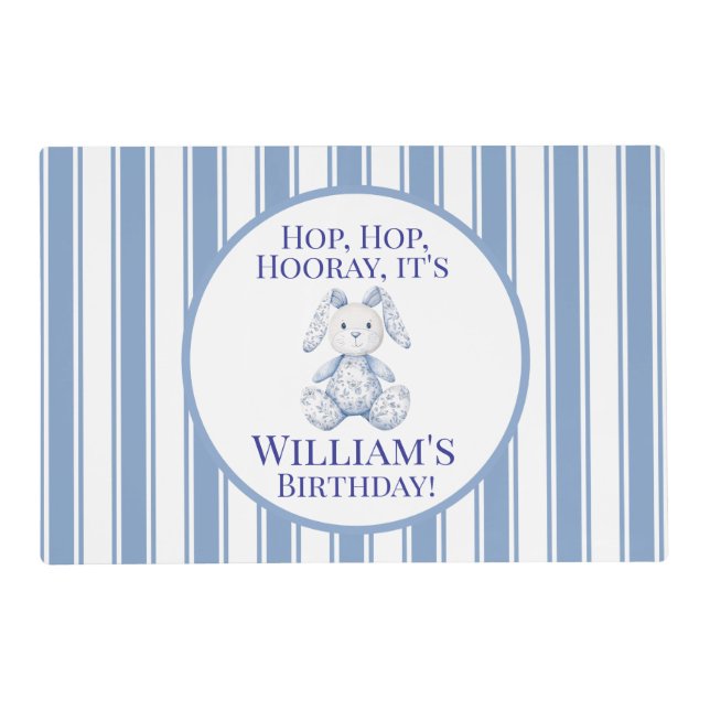 A Little Bunny is Turning One Placemat (Front)