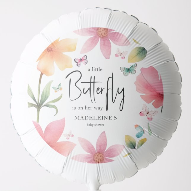 A Little Butterfly Baby Shower Celebration Balloon (Front)
