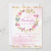 A Little Butterfly Baby Shower Invitation