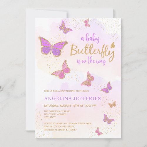 A Little Butterfly Baby Shower Invitation