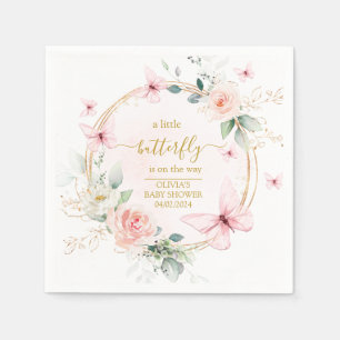 A little butterfly baby shower  napkins