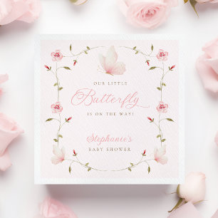 A Little Butterfly Baby Shower Napkins