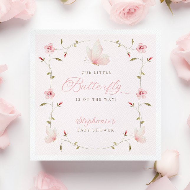 A Little Butterfly Baby Shower Napkins (Creator Uploaded)