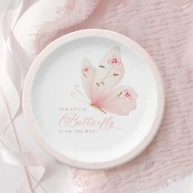 A Little Butterfly Baby Shower Paper Plates (Creator Uploaded)