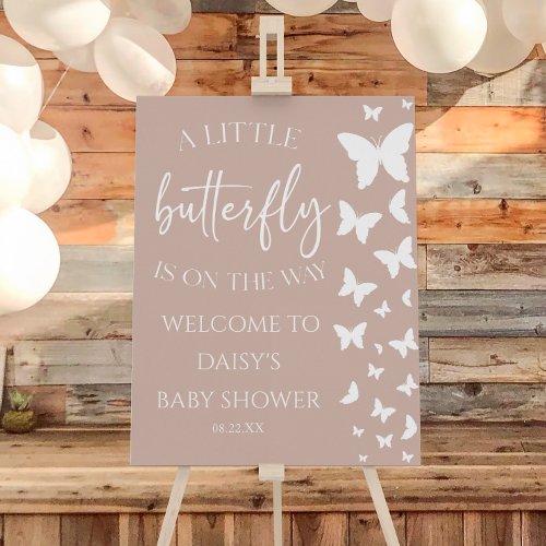 A Little Butterfly Baby Shower Welcome Sign