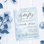 A Little Butterfly Blue Baby Shower Invitation at Zazzle