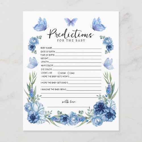 A Little Butterfly Blue Floral Prediction Baby