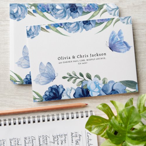 A Little Butterfly Blue Floral Rustic Baby Shower 