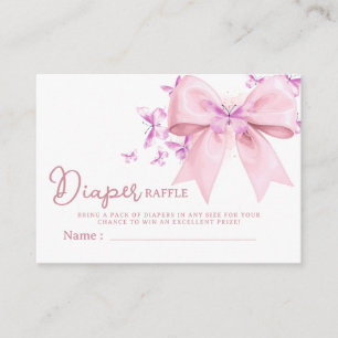  A Little Butterfly Bow Baby Shower  Enclosure Card