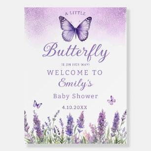A little Butterfly cute girl baby shower welcome Foam Board