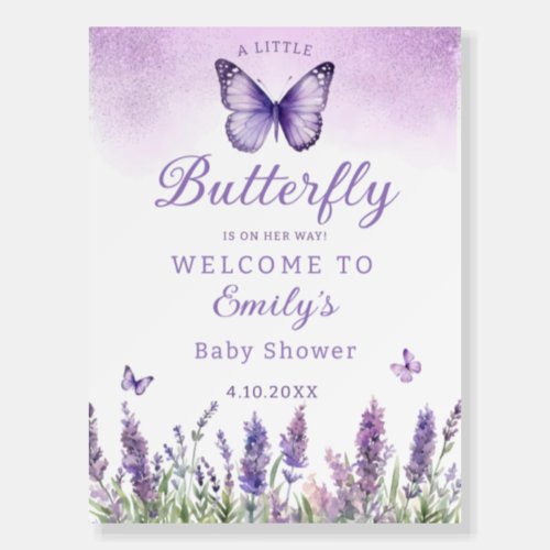 A little Butterfly cute girl baby shower welcome  Foam Board