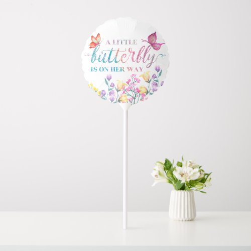 A Little Butterfly Floral Spring Baby Shower Balloon