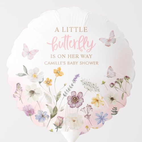 A little Butterfly Girl baby Shower Balloon