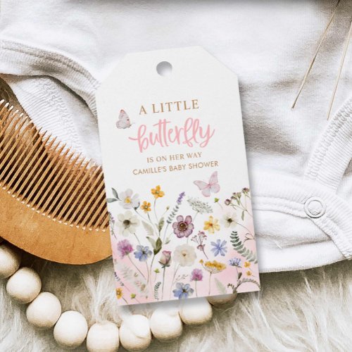 A little Butterfly Girl Baby Shower Gift Tags