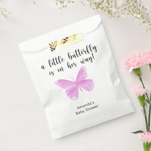 A Little Butterfly is on her way Baby Shower Favor Bag