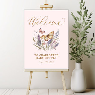 A Little Butterfly Is On Her Way Baby Shower Foam Board