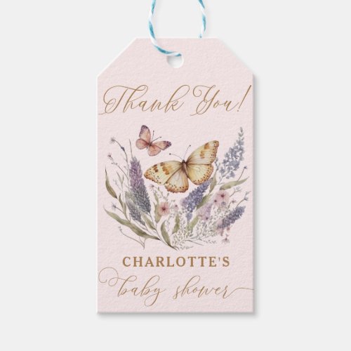 A Little Butterfly Is On Her Way Baby Shower Gift Tags