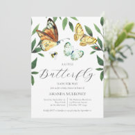 A Little Butterfly Is On Her Way Baby Shower  Invitation