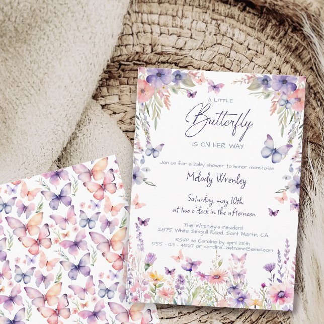 A Little Butterfly is on her way Baby Shower Invitation (Creator Uploaded)