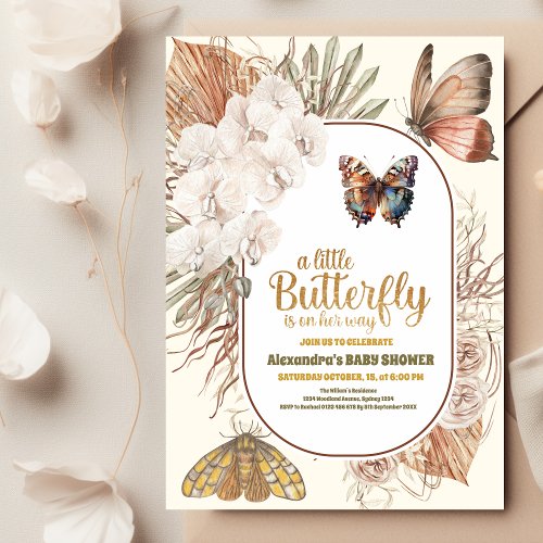 A Little Butterfly Is On Her Way Baby Shower  Invitation