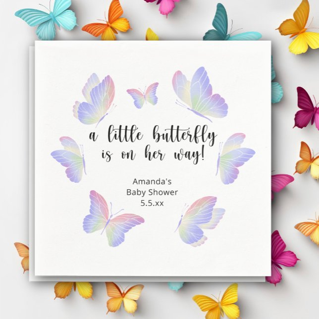 A Little Butterfly is on her way Baby Shower Napkins (Creator Uploaded)