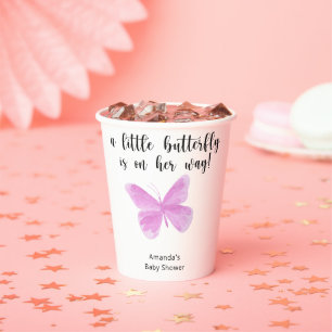 A Little Butterfly is on her way Baby Shower Paper Cups