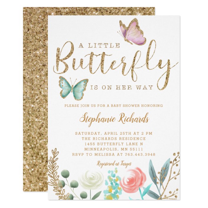 baby shower invitations butterfly theme