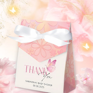 A Little Butterfly is on the Way Baby Shower Favor Boxes