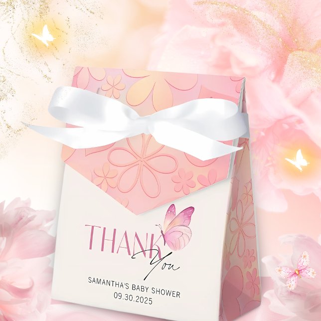 A Little Butterfly is on the Way Baby Shower Favor Boxes (Creator Uploaded)