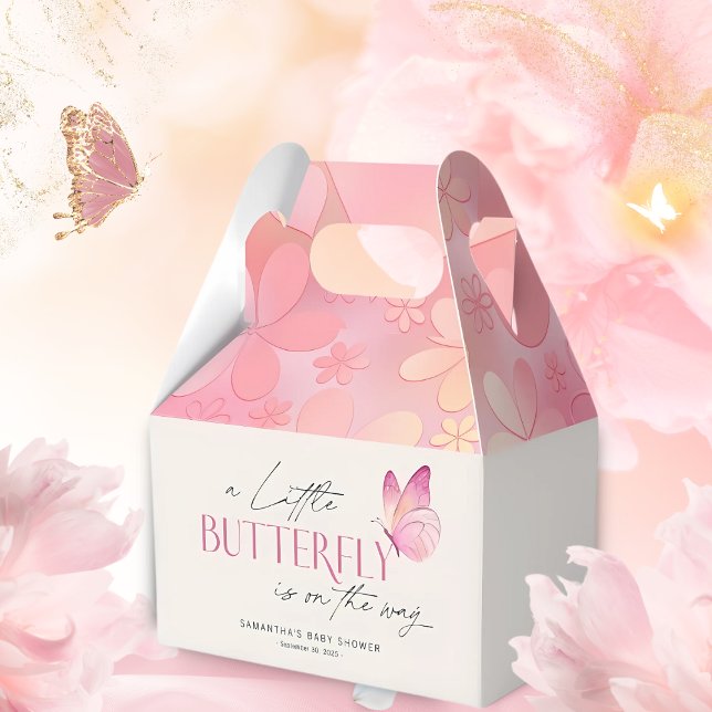 A Little Butterfly is on the Way Baby Shower Favor Boxes (Creator Uploaded)