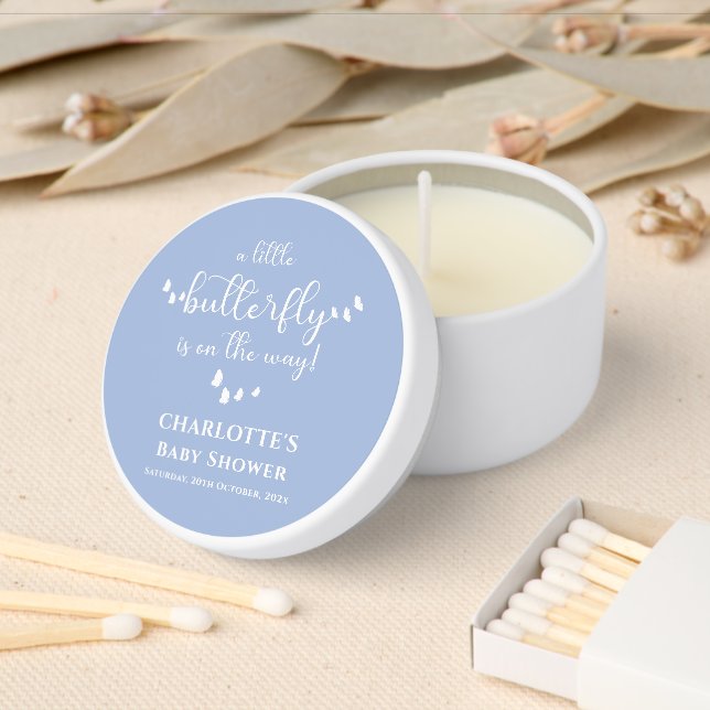 A Little Butterfly Is On The Way Baby Shower Mini Candle Favors (Insitu)