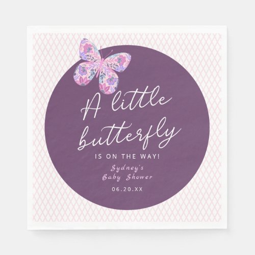 A Little Butterfly is on the Way Baby Shower Napkins