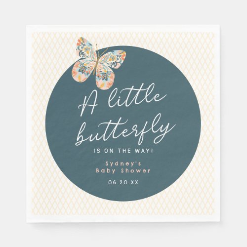 A Little Butterfly is on the Way Baby Shower Napkins