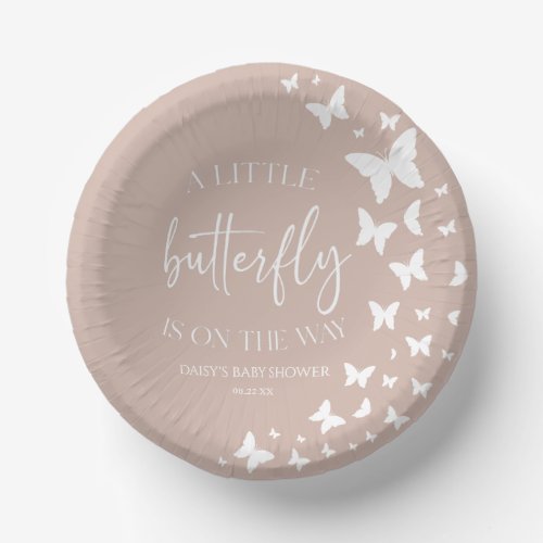 A Little Butterfly Is On The Way Baby Shower Paper Bowls
