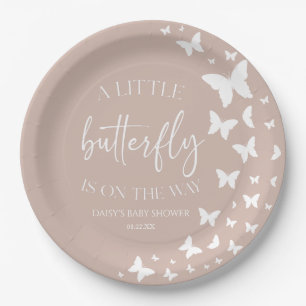 A Little Butterfly Is On The Way Baby Shower Paper Plates