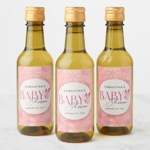 A Little Butterfly is on the Way Baby Shower Wine Label